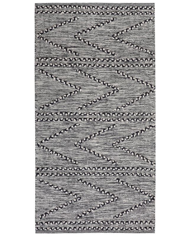 Dywan bawełniany 80 x 150 cm czarno-biały Termal 1 szt.