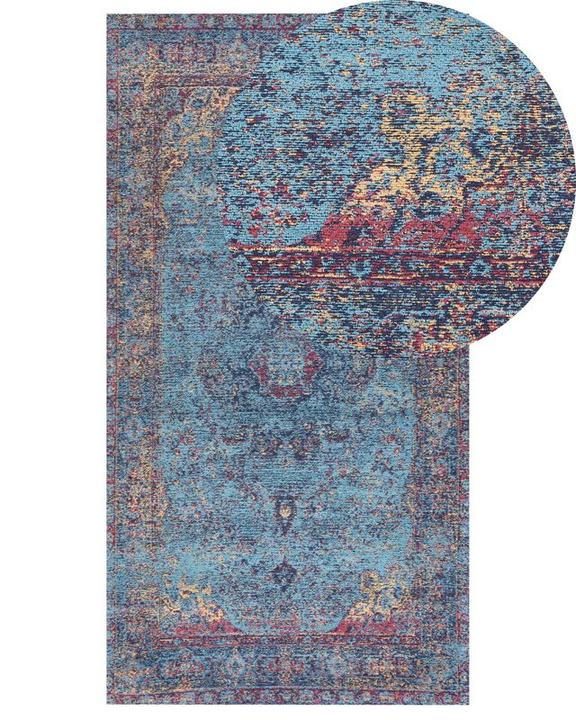 Dywan bawełniany 80 x 150 cm niebieski Kansu 1 szt.