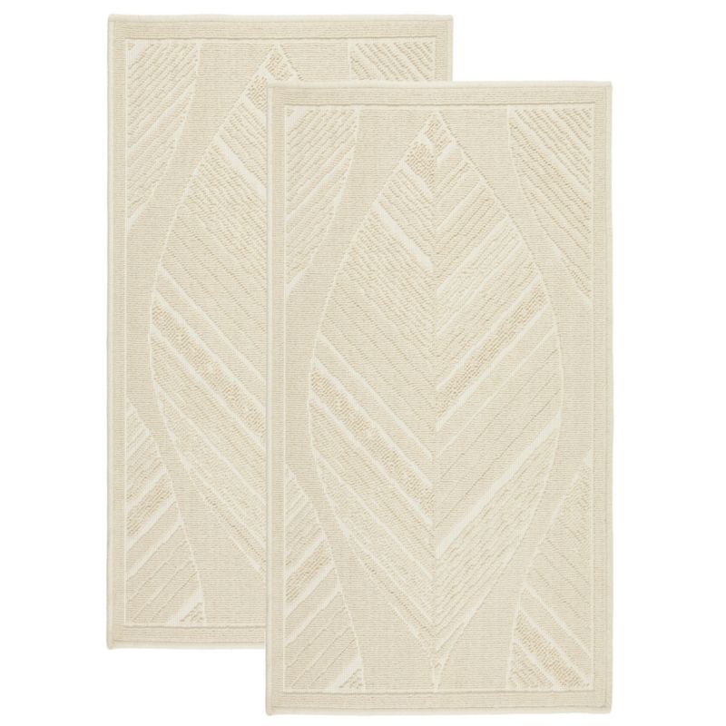 Dywan bawełniany e-floor 73x135 cm Lino antypoślizgowy egipski do prania pokoju łazienki Boho beżowy zestaw 2 szt