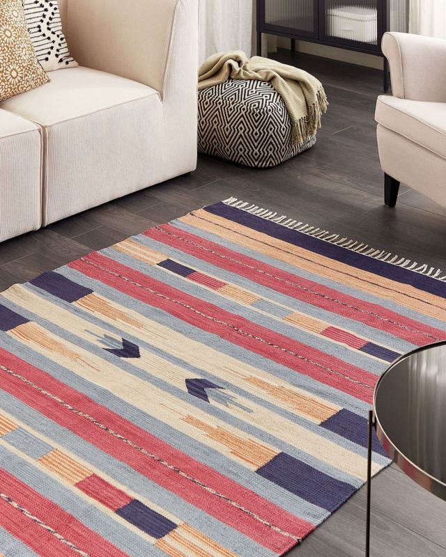 Dywan bawełniany kilim 140 x 200 cm wielokolorowy Gandzak 1 szt.