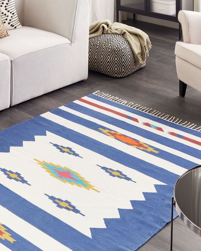Dywan bawełniany kilim 140 x 200 cm wielokolorowy Varser 1 szt.