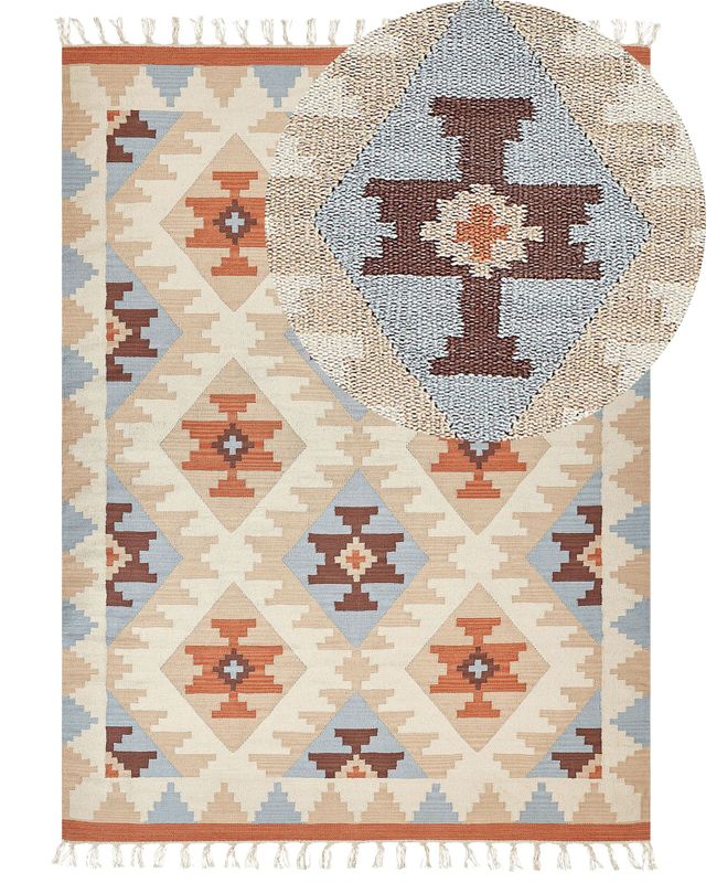 Dywan bawełniany kilim 160 x 230 cm wielokolorowy Dilijan 1 szt.