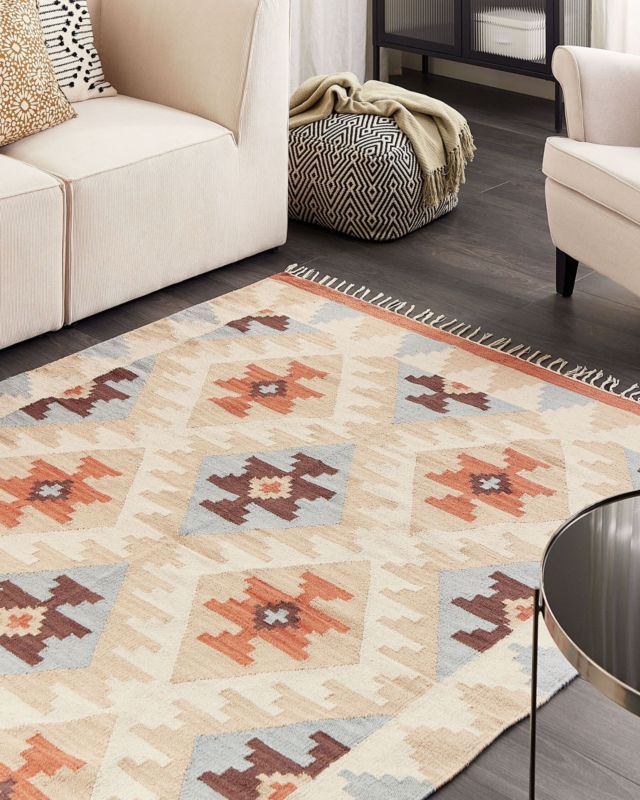 Dywan bawełniany kilim 160 x 230 cm wielokolorowy Dilijan 1 szt.