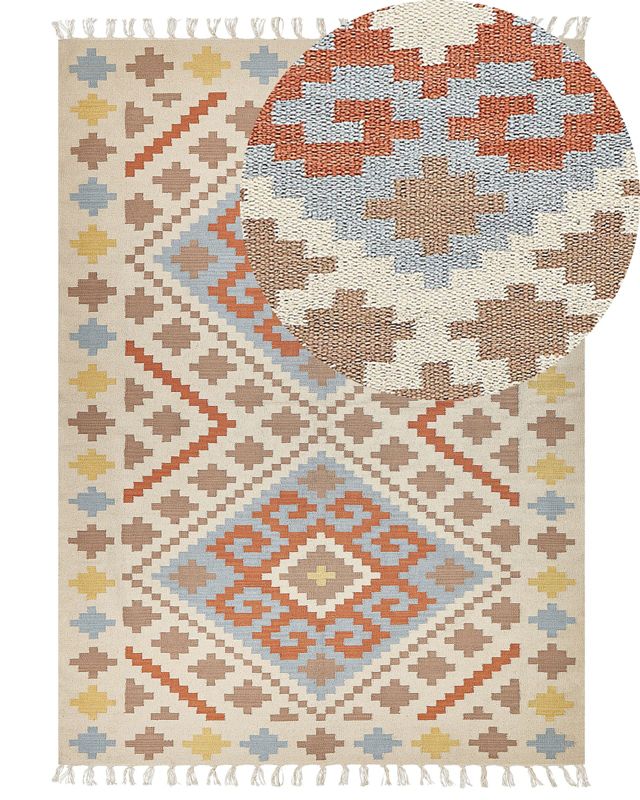 Dywan bawełniany kilim 200 x 300 cm wielokolorowy Atan 1 szt.