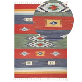 Dywan bawełniany kilim 200 x 300 cm wielokolorowy Kamaris 1 szt.