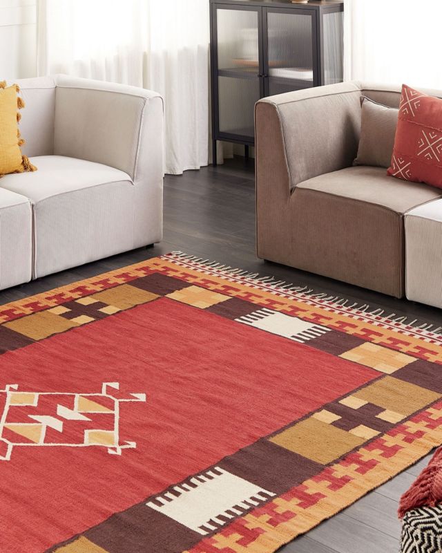 Dywan bawełniany kilim 200 x 300 cm wielokolorowy Parakar 1 szt.