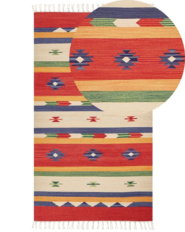 Dywan bawełniany kilim 80 x 150 cm wielokolorowy Alapars 1 szt.