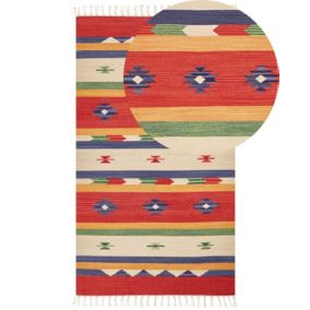 Dywan bawełniany kilim 80 x 150 cm wielokolorowy Alapars 1 szt.