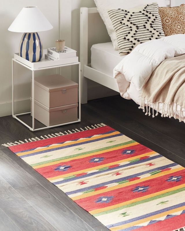 Dywan bawełniany kilim 80 x 150 cm wielokolorowy Alapars 1 szt.