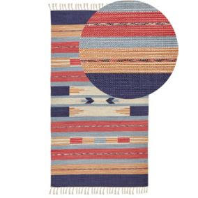 Dywan bawełniany kilim 80 x 150 cm wielokolorowy Gandzak 1 szt.