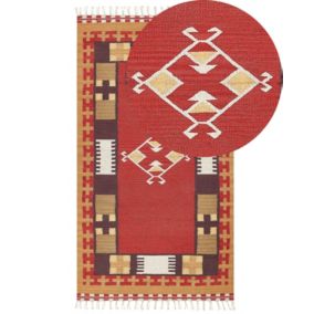 Dywan bawełniany kilim 80 x 150 cm wielokolorowy Parakar 1 szt.