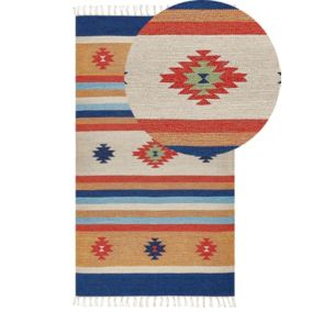 Dywan bawełniany kilim 80 x 150 cm wielokolorowy Taronik 1 szt.