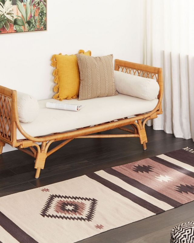 Dywan bawełniany kilim 80 x 300 cm beżowo-brązowy Aragats 1 szt.