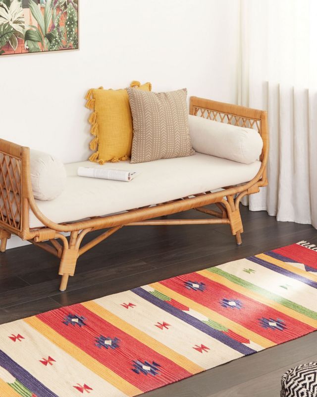 Dywan bawełniany kilim 80 x 300 cm wielokolorowy Alapars 1 szt.