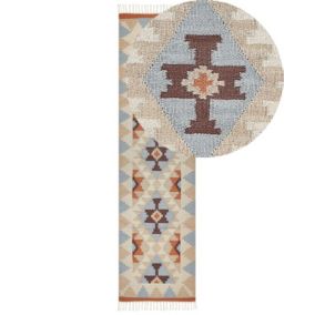 Dywan bawełniany kilim 80 x 300 cm wielokolorowy Dilijan 1 szt.