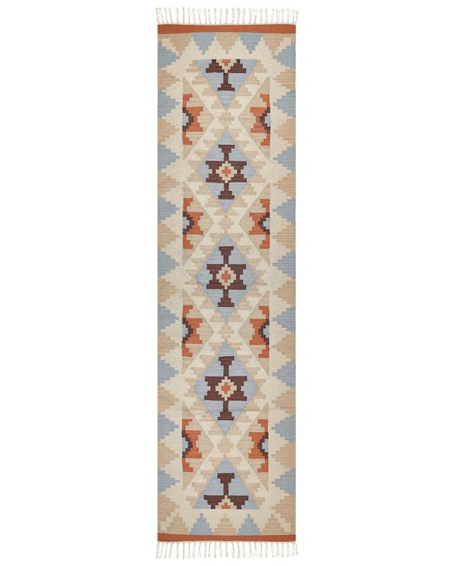 Dywan bawełniany kilim 80 x 300 cm wielokolorowy Dilijan 1 szt.