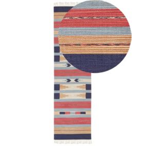 Dywan bawełniany kilim 80 x 300 cm wielokolorowy Gandzak 1 szt.