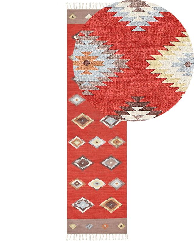 Dywan bawełniany kilim 80 x 300 cm wielokolorowy Lorut 1 szt.