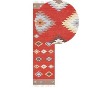 Dywan bawełniany kilim 80 x 300 cm wielokolorowy Lorut 1 szt.