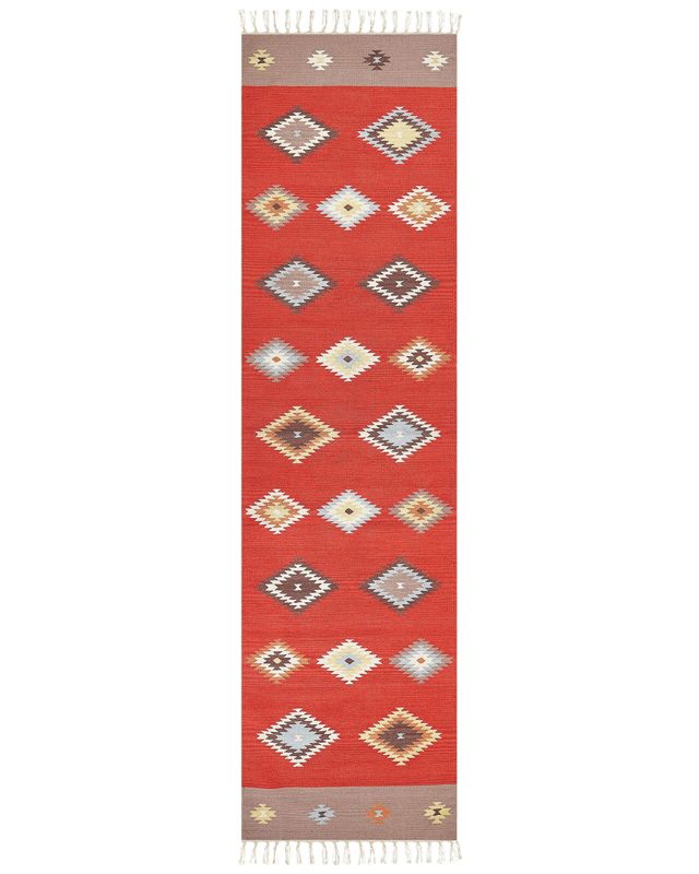 Dywan bawełniany kilim 80 x 300 cm wielokolorowy Lorut 1 szt.