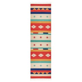 Dywan bawełniany kilim 80 x 300 cm wielokolorowy Margara 1 szt.