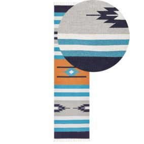 Dywan bawełniany kilim 80 x 300 cm wielokolorowy Noratus 1 szt.