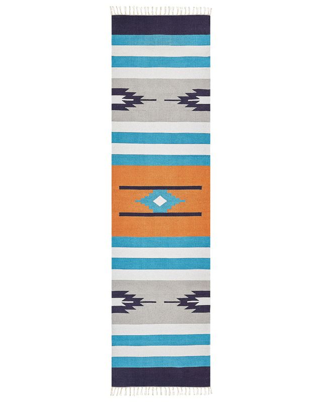 Dywan bawełniany kilim 80 x 300 cm wielokolorowy Noratus 1 szt.