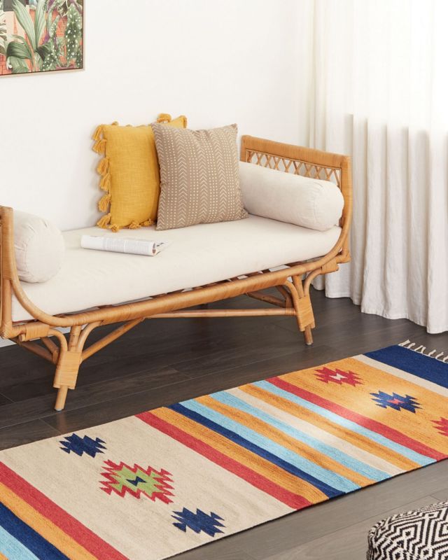 Dywan bawełniany kilim 80 x 300 cm wielokolorowy Taronik 1 szt.