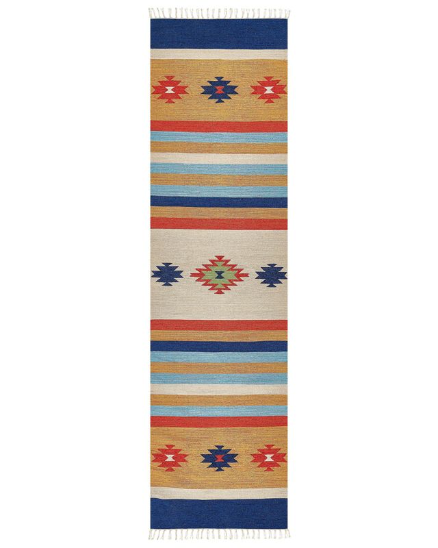 Dywan bawełniany kilim 80 x 300 cm wielokolorowy Taronik 1 szt.