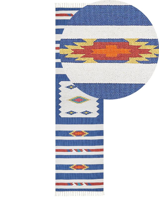 Dywan bawełniany kilim 80 x 300 cm wielokolorowy Varser 1 szt.