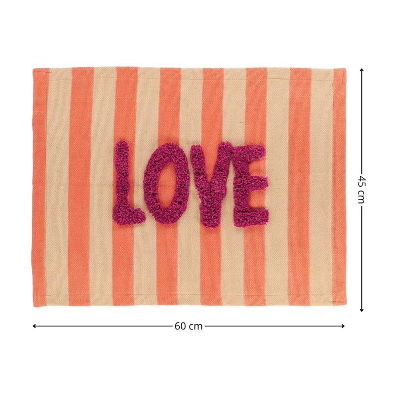 Bavlněný kobereček LOVE Tendance 45x60 cm do koupelny, 1 ks.