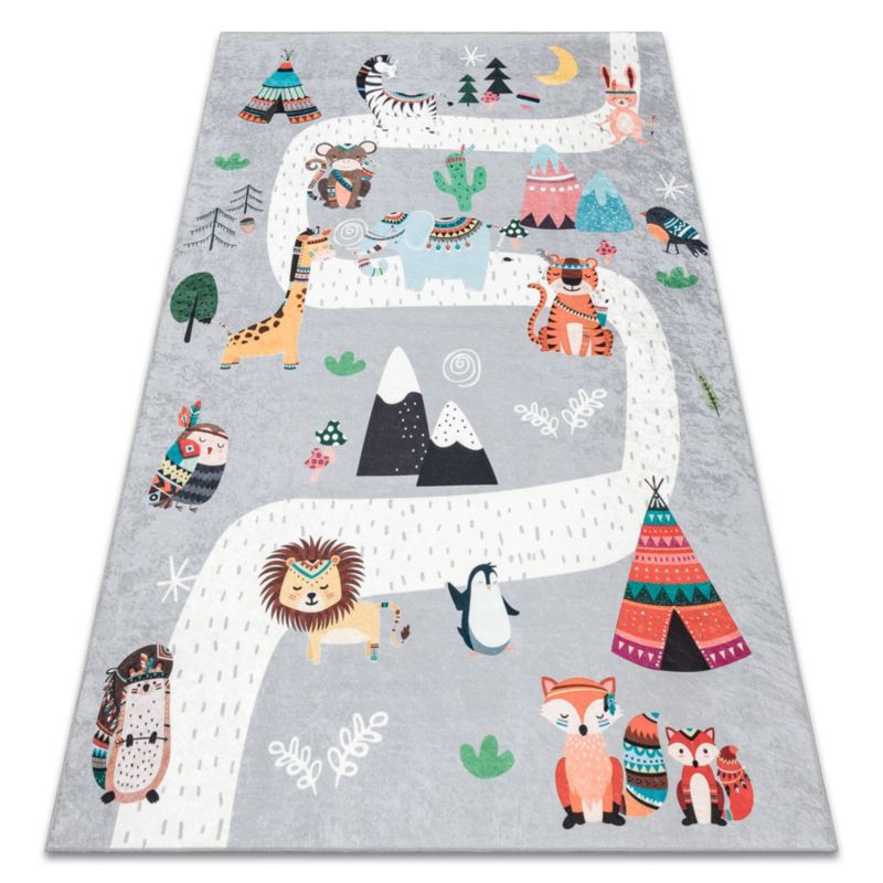 Dywan dla dzieci Bambino RugsX 140x190 cm szary I177 1 szt.