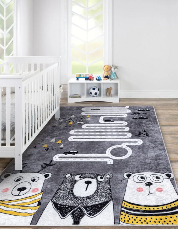 Dywan dla dzieci Junior RugsX 120x170 cm szary BR020 1 szt.
