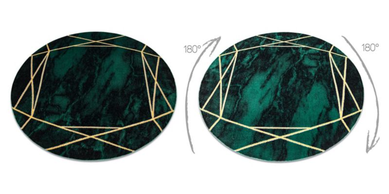 Dywan Emerald RugsX koło 120 cm zieleń AF538 1 szt.