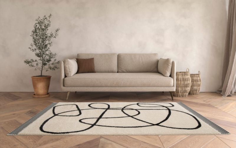 Dywan GoodHome Chios L 120 x 179 cm biały / czarny