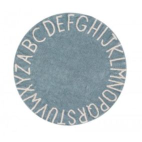 Dywan Lorena Canals dziecięcy ROUND ABC Vintage Azul Natural 150x150 1 szt