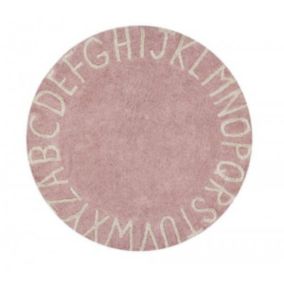 Dywan Lorena Canals dziecięcy ROUND ABC Vintage Nude Natural 150x150 1 szt