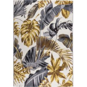 Dywan Multidecor Cappucino  Outdoor na zewnątrz i do wewnątrz 160 x 235 cm liście złoty 1 szt.
