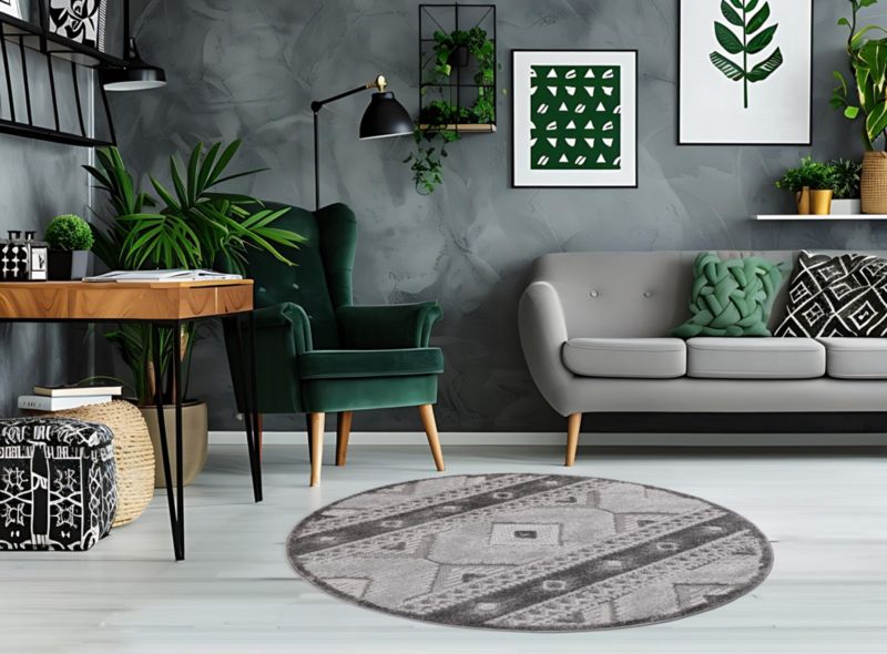 Dywan Multidecor Chiara 120cm koło aztecki szary 1 szt.