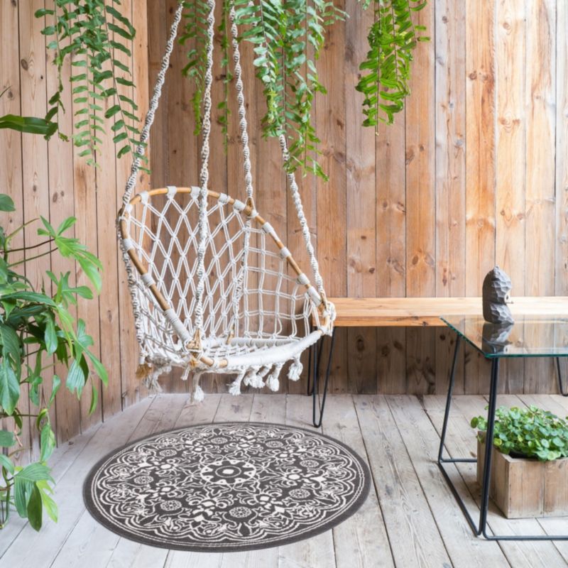 Dywan Multidecor Delmar 120 cm koło rozeta czarny 1 szt.