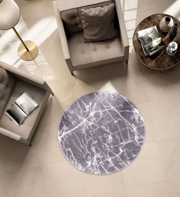 Dywan Multidecor Loren Print 80 cm koło kamień antracyt 1 szt.