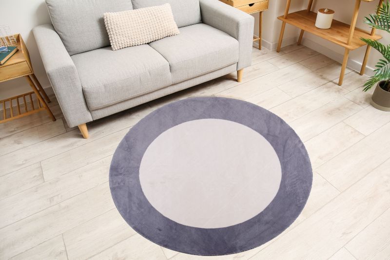 Dywan Multidecor Maximo 120 cm koło ramka beżowo- antracytowy 1 szt.