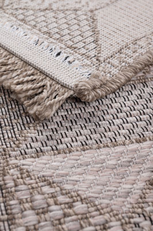 Dywan Multidecor Oria Outdoor na zewnątrz i do wewnątrz 70 x 140 cm geometria szaro-beżowy 1 szt.