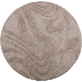 Dywan Multidecor Pisa 160 cm koło fala beżowa 1 szt.