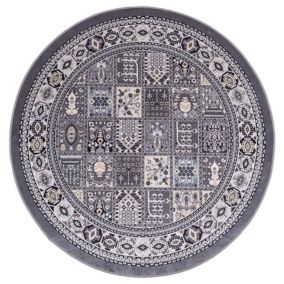 Dywan Multidecor Print Shine 133 cm koło orientalny szary 1 szt.