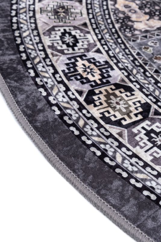 Dywan Multidecor Print Shine 133 cm koło orientalny szary 1 szt.