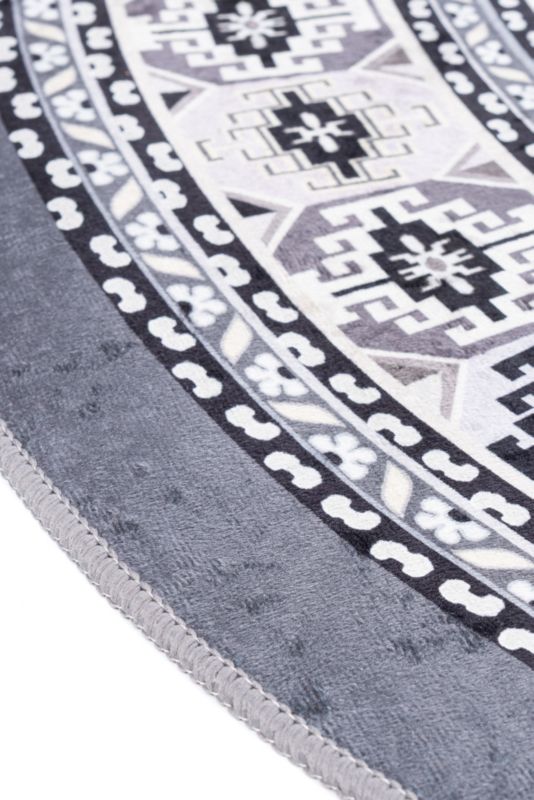 Dywan Multidecor Print Shine 133 cm koło orientalny szary 1 szt.