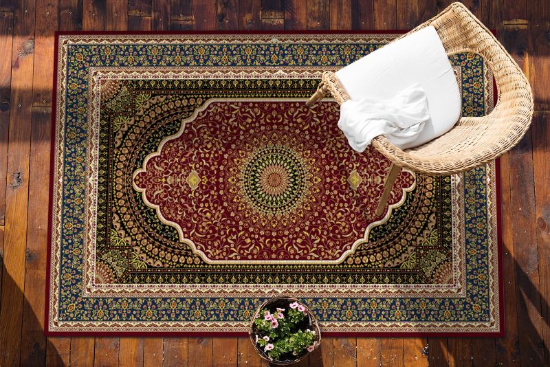 Dywan Ogrodowy Tulup 140x210 cm Wodoodporny, Lekki Hinduskie mandale 1 szt.