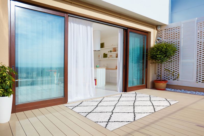 Dywan Ogrodowy Tulup 60x90 cm Balkon Ogród Patio Czarne linie 1 szt.