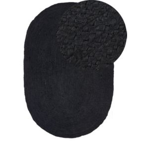 Dywan owalny jutowy 160 x 230 cm czarny Demirci 1 szt.